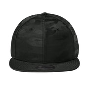 New Era NE407 Flag Black / Black Camo Front