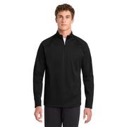 Sport-Tek® Sport-Wick® Fleece 1/4-Zip Pullover - Black / Silver - Model Front