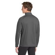Sport-Tek® Sport-Wick® Fleece 1/4-Zip Pullover - Dark Smoke Grey / Black - Model Back