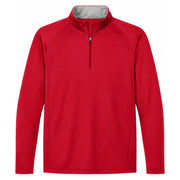 Sport-Tek® Sport-Wick® Fleece 1/4-Zip Pullover - Deep Red / Silver - Flat Front
