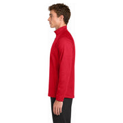 Sport-Tek® Sport-Wick® Fleece 1/4-Zip Pullover - Deep Red / Silver - Model Left