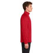 Sport-Tek® Sport-Wick® Fleece 1/4-Zip Pullover - Deep Red / Silver - Model Right