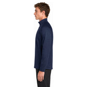 Sport-Tek® Sport-Wick® Fleece 1/4-Zip Pullover - Navy / Silver - Model Left