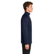 Sport-Tek® Sport-Wick® Fleece 1/4-Zip Pullover - Navy / Silver - Model Right