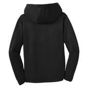 Sport-Tek® Youth Sport-Wick® Fleece Hooded Pullover - Black - Flat Back