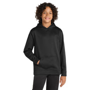 Sport-Tek® Youth Sport-Wick® Fleece Hooded Pullover - Black - Model Front