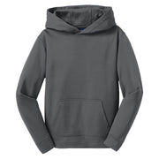 Sport-Tek® Youth Sport-Wick® Fleece Hooded Pullover - Dark Smoke Grey - Flat Front