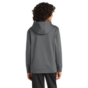 Sport-Tek® Youth Sport-Wick® Fleece Hooded Pullover - Dark Smoke Grey - Model Back