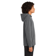 Sport-Tek® Youth Sport-Wick® Fleece Hooded Pullover - Dark Smoke Grey - Model Right