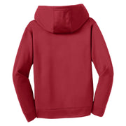 Sport-Tek® Youth Sport-Wick® Fleece Hooded Pullover - Deep Red - Flat Back