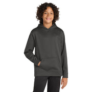 Sport-Tek® Youth Sport-Wick® Fleece Hooded Pullover - Iron Grey - Model Front