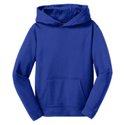 Sport-Tek® Youth Sport-Wick® Fleece Hooded Pullover - True Royal - Flat Front