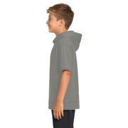 Sport-Tek® Youth Sport-Wick® Fleece Short Sleeve Hooded Pullover