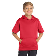 Sport-Tek® Youth Sport-Wick® Fleece Short Sleeve Hooded Pullover