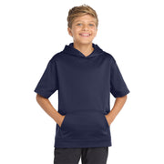 Sport-Tek® Youth Sport-Wick® Fleece Short Sleeve Hooded Pullover