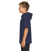Sport-Tek® Youth Sport-Wick® Fleece Short Sleeve Hooded Pullover