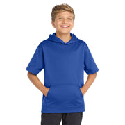 Sport-Tek® Youth Sport-Wick® Fleece Short Sleeve Hooded Pullover