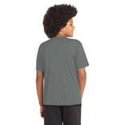 Sport-Tek® Youth PosiCharge® Competitor™ Tee - Iron Grey Heather - Model Back