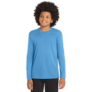 Sport-Tek® Youth Long Sleeve PosiCharge® Competitor™ Tee - Carolina Blue - Model Front