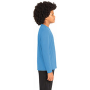 Sport-Tek® Youth Long Sleeve PosiCharge® Competitor™ Tee - Carolina Blue - Model Right