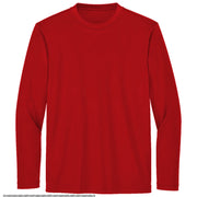 Sport-Tek® Youth Long Sleeve PosiCharge® Competitor™ Tee - Deep Red - Flat Front