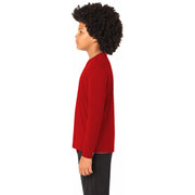 Sport-Tek® Youth Long Sleeve PosiCharge® Competitor™ Tee - Deep Red - Model Left