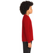 Sport-Tek® Youth Long Sleeve PosiCharge® Competitor™ Tee - Deep Red - Model Right