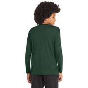 Sport-Tek® Youth Long Sleeve PosiCharge® Competitor™ Tee - Forest Green - Model Back