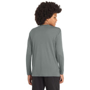 Sport-Tek® Youth Long Sleeve PosiCharge® Competitor™ Tee - Grey Concrete - Model Back