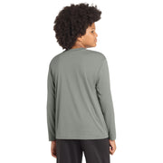 Sport-Tek® Youth Long Sleeve PosiCharge® Competitor™ Tee - Grey Concrete Heather - Model Back