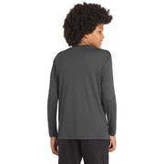 Sport-Tek® Youth Long Sleeve PosiCharge® Competitor™ Tee - Iron Grey - Model Back