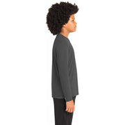 Sport-Tek® Youth Long Sleeve PosiCharge® Competitor™ Tee - Iron Grey - Model Right