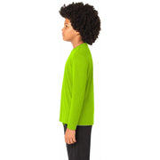 Sport-Tek® Youth Long Sleeve PosiCharge® Competitor™ Tee - Lime Shock - Model Left