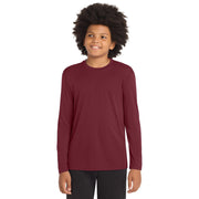 Sport-Tek® Youth Long Sleeve PosiCharge® Competitor™ Tee - Maroon - Model Front