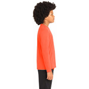 Sport-Tek® Youth Long Sleeve PosiCharge® Competitor™ Tee - Neon Orange - Model Right