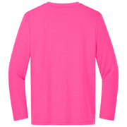 Sport-Tek® Youth Long Sleeve PosiCharge® Competitor™ Tee - Neon Pink - Flat Back