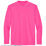 Sport-Tek® Youth Long Sleeve PosiCharge® Competitor™ Tee - Neon Pink - Flat Front