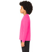 Sport-Tek® Youth Long Sleeve PosiCharge® Competitor™ Tee - Neon Pink - Model Left