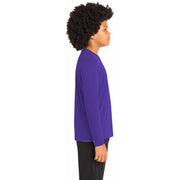 Sport-Tek® Youth Long Sleeve PosiCharge® Competitor™ Tee - Purple - Model Right