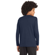 Sport-Tek® Youth Long Sleeve PosiCharge® Competitor™ Tee - True Navy - Model Back