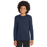Sport-Tek® Youth Long Sleeve PosiCharge® Competitor™ Tee - True Navy - Model Front