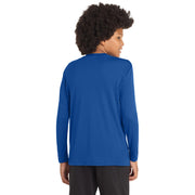Sport-Tek® Youth Long Sleeve PosiCharge® Competitor™ Tee - True Royal - Model Back