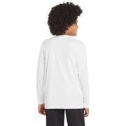 Sport-Tek® Youth Long Sleeve PosiCharge® Competitor™ Tee - White - Model Back