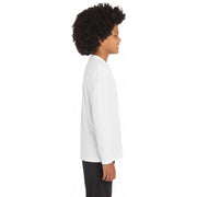 Sport-Tek® Youth Long Sleeve PosiCharge® Competitor™ Tee - White - Model Right