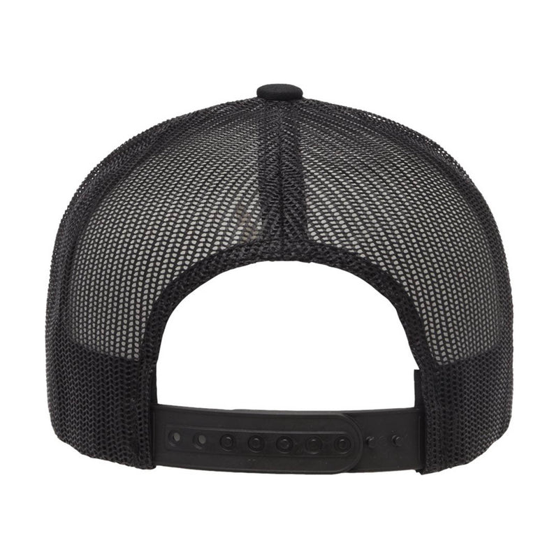 YP Classics 6606 retro trucker snapback cap in Black, back view